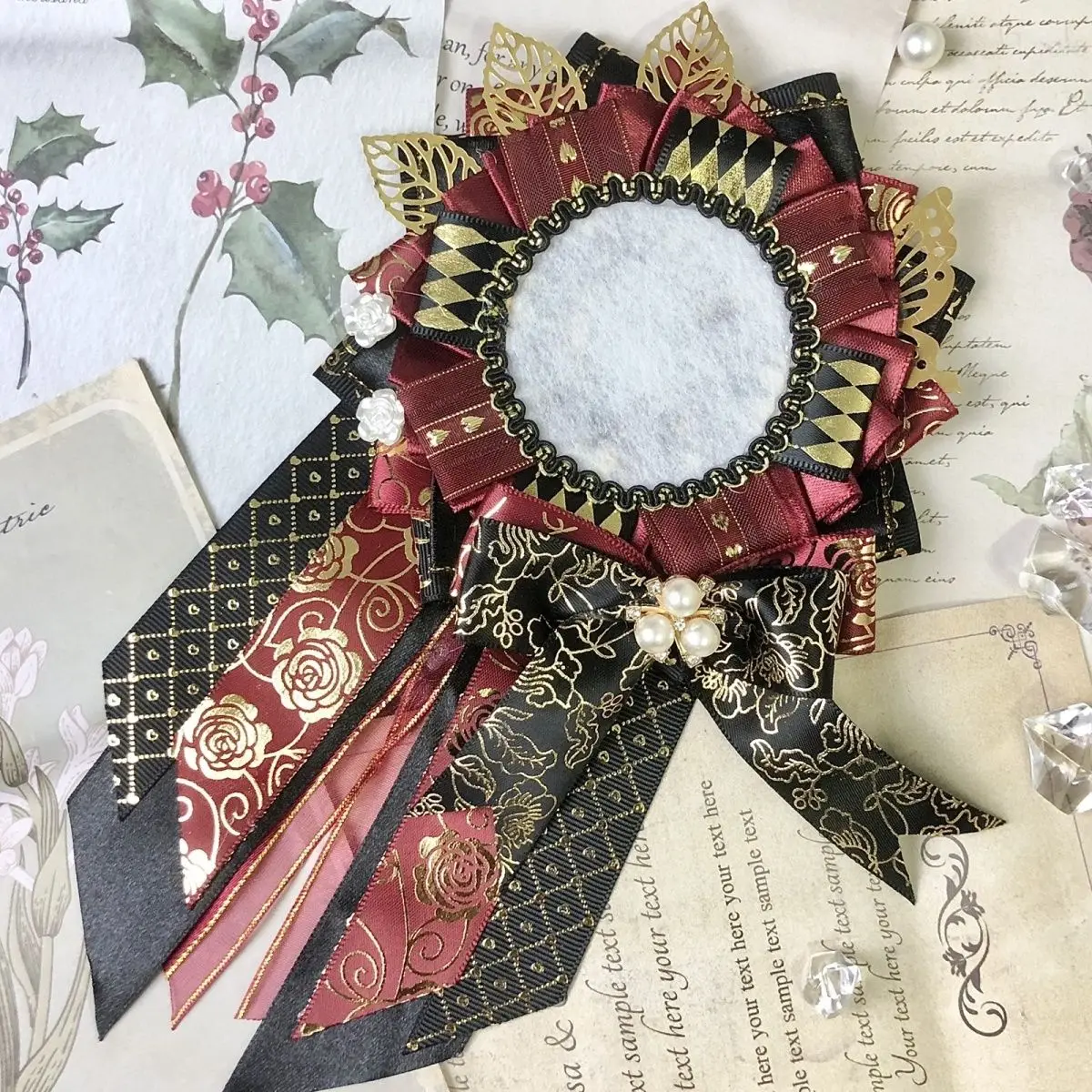 Women Ita Bags Accessories,Ribbon Badge Rosette,Anime Cosplay Crafts,Lolita Backpack Bowknot Decoration