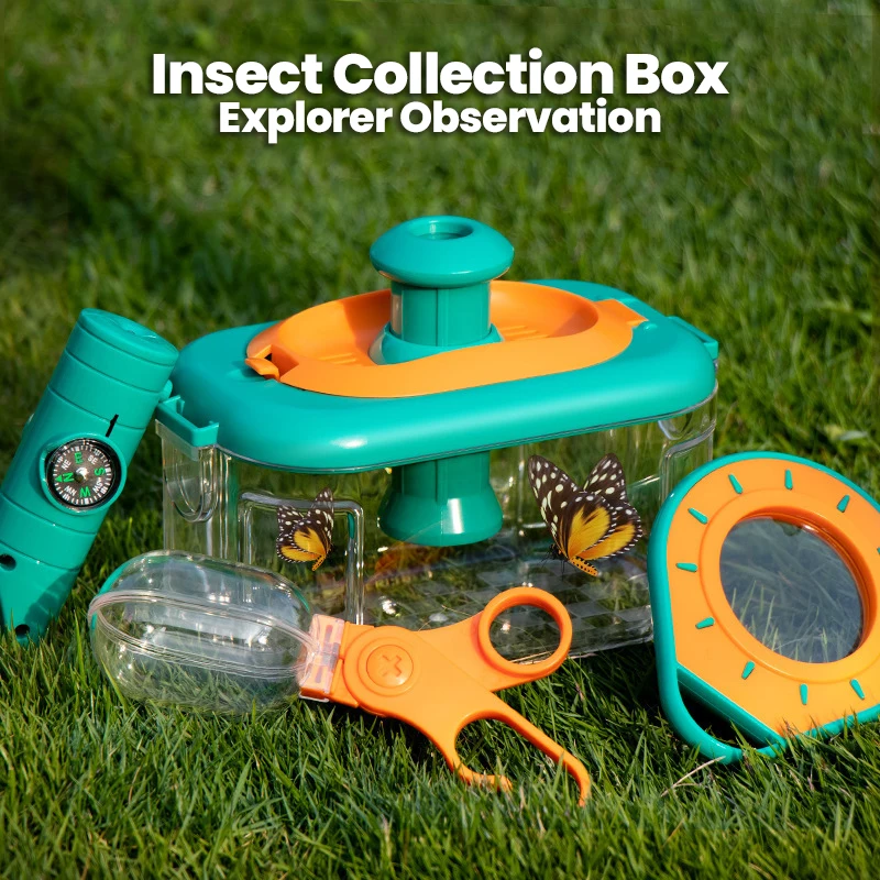 Caixa de coleta de insetos visualizador de insetos explorador observação coletor de insetos gaiola ciência natureza biologia brinquedos educativos ao ar livre