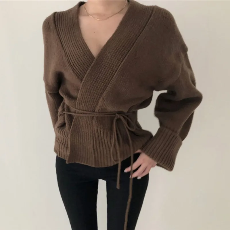 Cardigan comodo Cardigan oversize con scollo a V Cardigan termico corto corto corto Pullover in maglia retrò elegante e contemporaneo