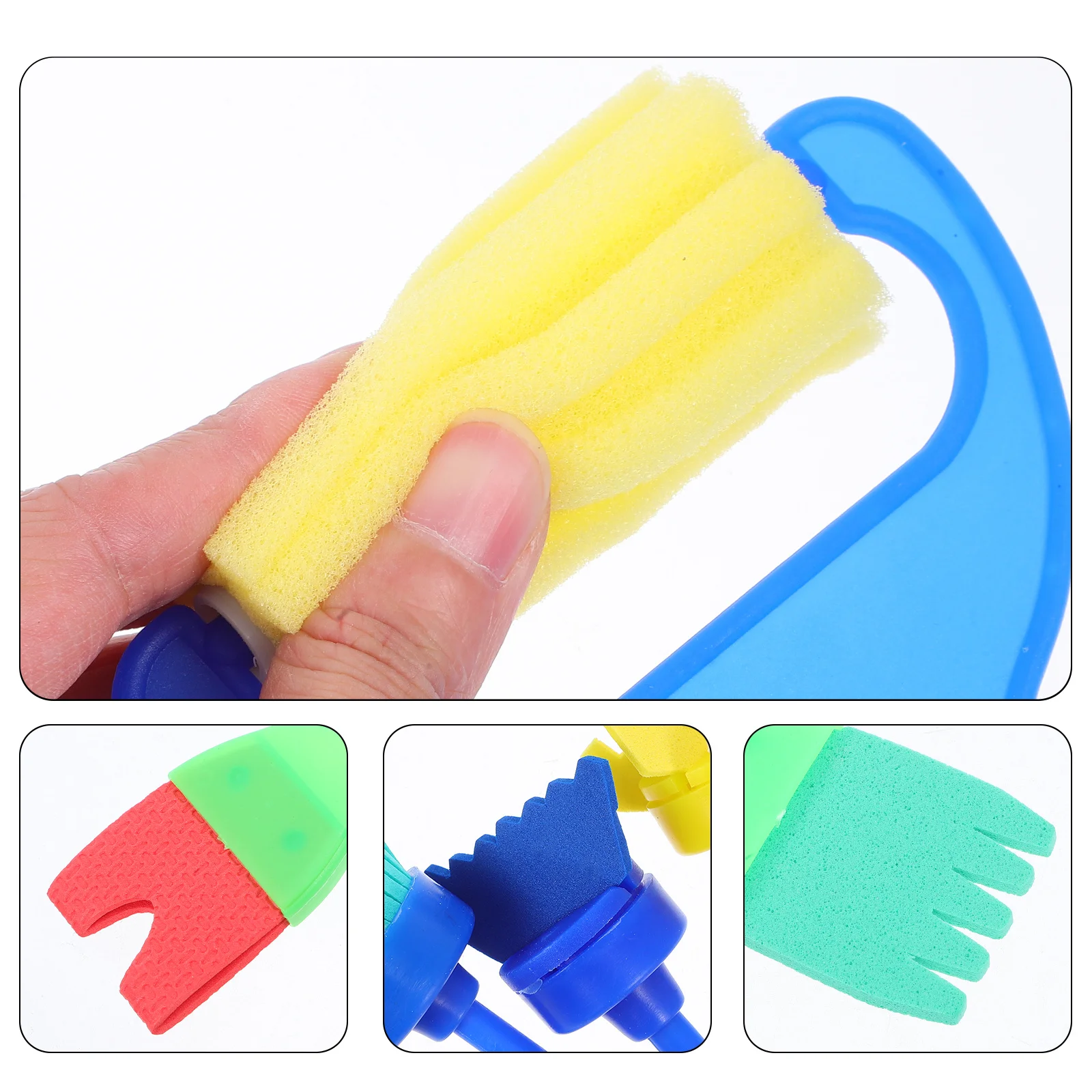 12Pcs 스폰지 페인팅 롤러 어린이 페인트 브러쉬 조기 교육용 부드러운 세척 가능한 드로잉 도구 미술 공예 용품 홈 스쿨