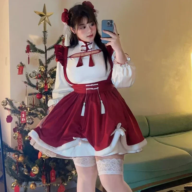 Anime Maid Lolita Costumes Soft Girl Love Live Cosplay Chinese Cheongsam Dress School Girl Party Kawaii Clothes Maids Outfit 5XL