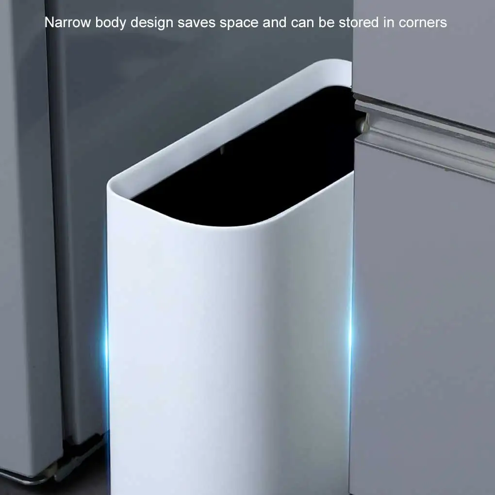 Slim Trash Can Garbage Bin Narrow Wastebasket Kitchen Floor-standing