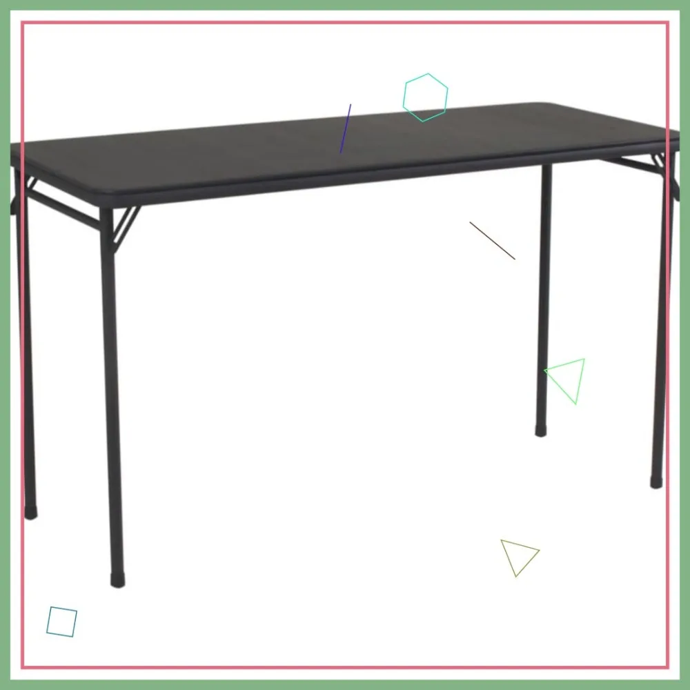 

20x48 Inch Black Vinyl Top Folding Table for Parties and Daily Use
