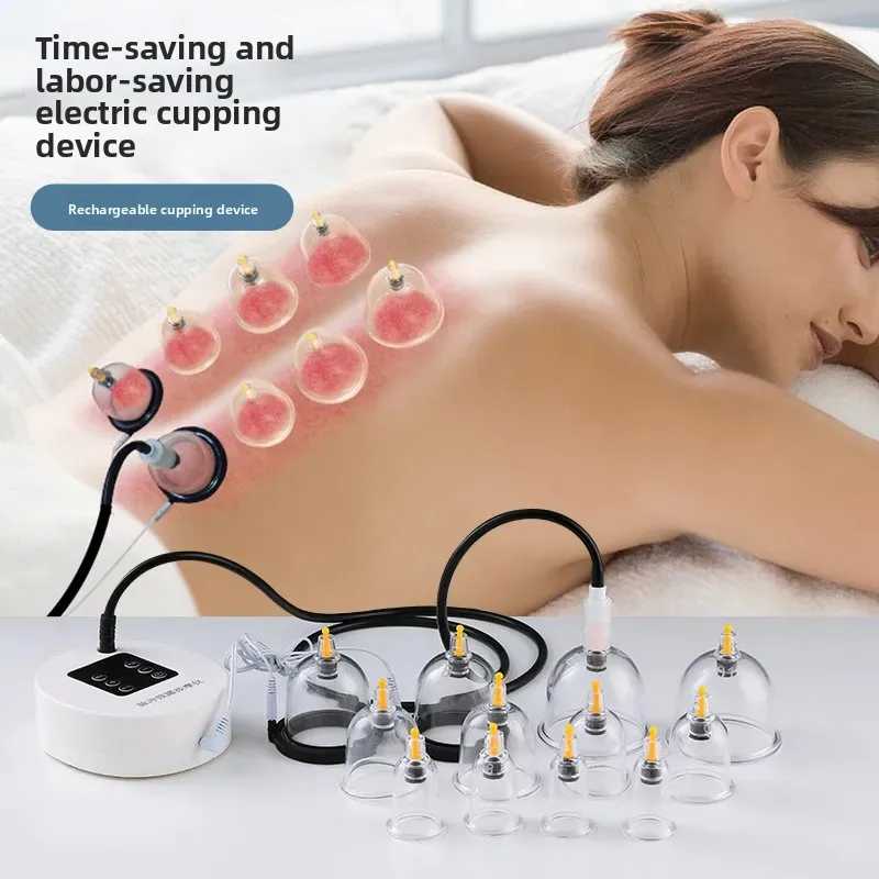 For Electric Cupping Device Portable Multi Can USB Rechargeable Negative Pressure Suction Vacuum Therapy Massager With