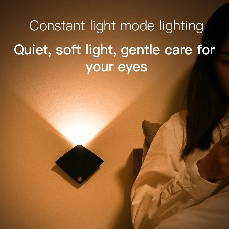 Imagem -02 - Carregamento Usb Lâmpada de Parede Decorativa Body Sensing Night Light Quarto Varanda Corredor Casa