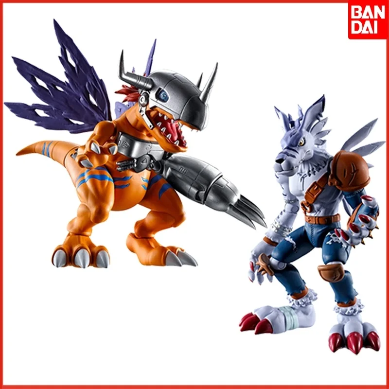 

New Original Bandai Shodo Digimon Adventure Were Garurumon Metal Greymon Anime Figure Model Collecile Action Toys In Stock