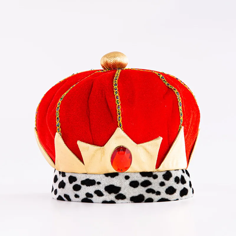 ฮาโลวีนเครื่องแต่งกายProps Prince Kingคอสเพลย์หมวกคริสต์มาสแสดงมงกุฎฟาโรห์หมวกปาร์ตี้กํามะหยี่ตกแต่งHeaddressหมวก