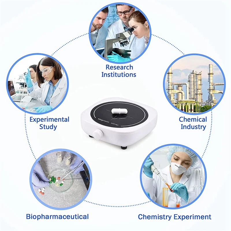 

ABBK-5X Magnetic Stirrer Mini Lab Stir Mixer Portable Stirrer Plate With Stir Bar 2L 4000RPM For Laboratory EU Plug
