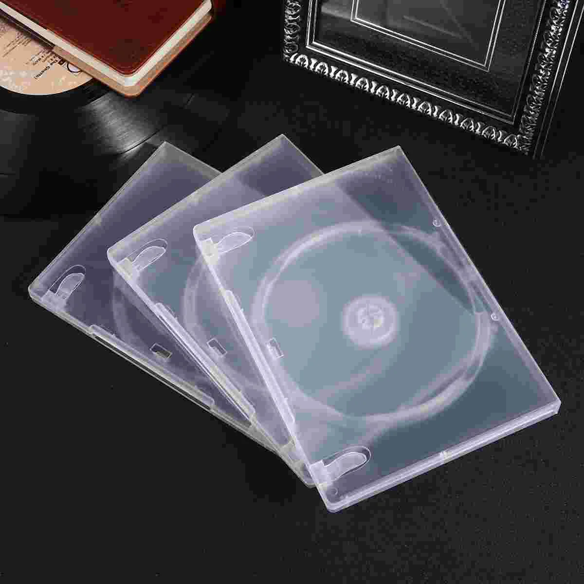 6PCS CD Storage Box Transparent DVD Case Portable Large Capacity Home Cinema Single Disc Media Video Storage Gift CD