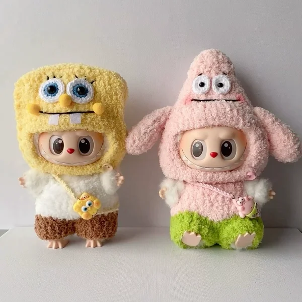 

Labubu doll clothes 17cm heart macaron vinyl rabub pendant V1V2V3 baby clothes change forChristmas halloween