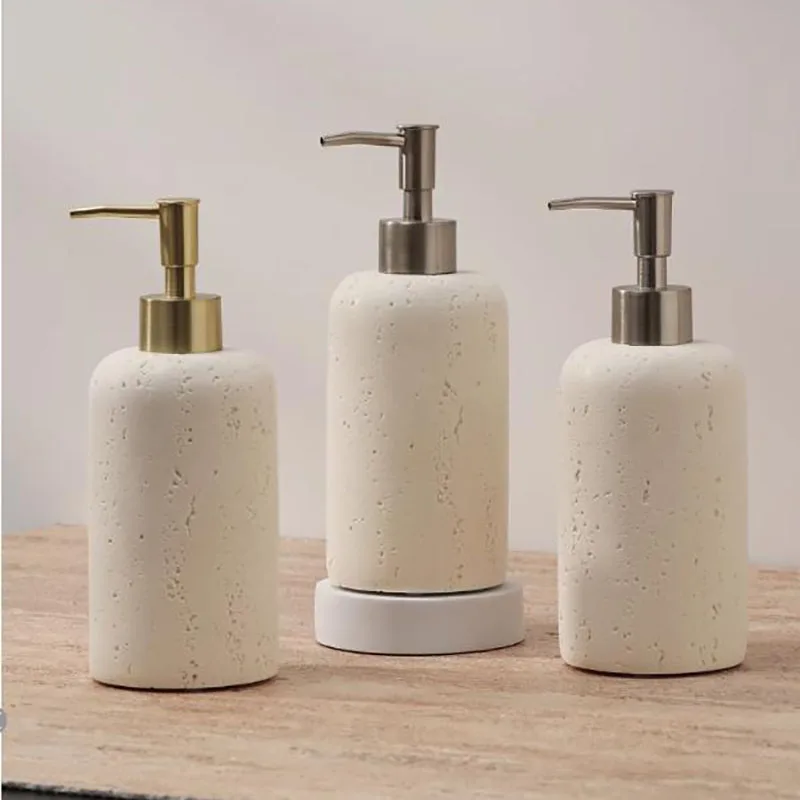 White Gravel Lotion Water Bottle Premium Bathroom Shampoo Shower Gel Lotion Storage Bottle 280ml Bathroom Decoration Accessories