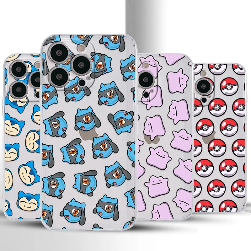 

Чехол с изображением покемона животного для iPhone 15 Pro Max 13 Mini 12 SE XR 8 7 6S Plus 11 X XS 14 Pro Max 14 Pro Max 13 Pro, силиконовый мягкий чехол
