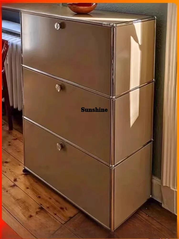 

Modular combination storage cabinet medieval double-layer bedroom living room locker FT