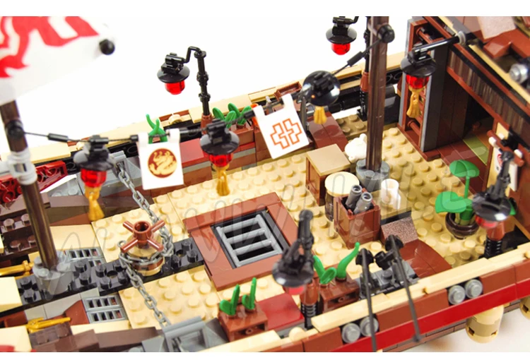 2363pcs Shinobi Destiny's Bounty 3 Modular Levels Wu’s Flying Ship Dragon 10723 Building Block toys Compatible With Model