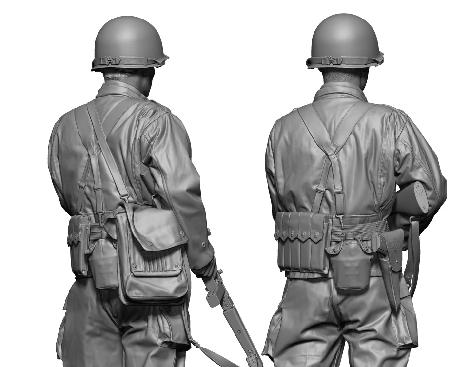 1/35 Scale Resin Figure Military Model Kit WWII US Infantry 4 People Historical Hobby Miniature Self Assembly Kit