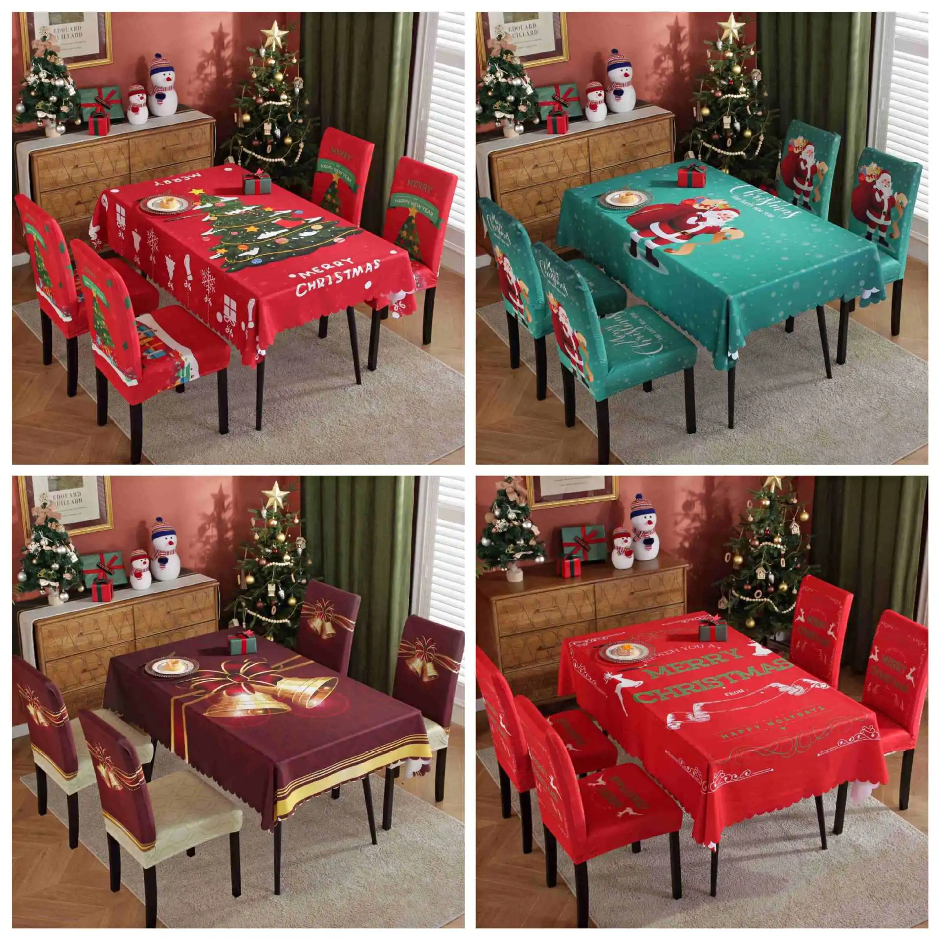 

Digital Positioning Tablecloth, Chair Cover, Waterproof, Oil Proof, Christmas, 2022