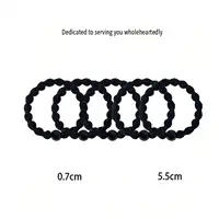 5/10PCS Classic Minimalist Sporty Hair Ties, 5 Pack Black Beaded Elastics, Strong - Hold Bands For Ponytails, Ideal For Workouts - Image 5