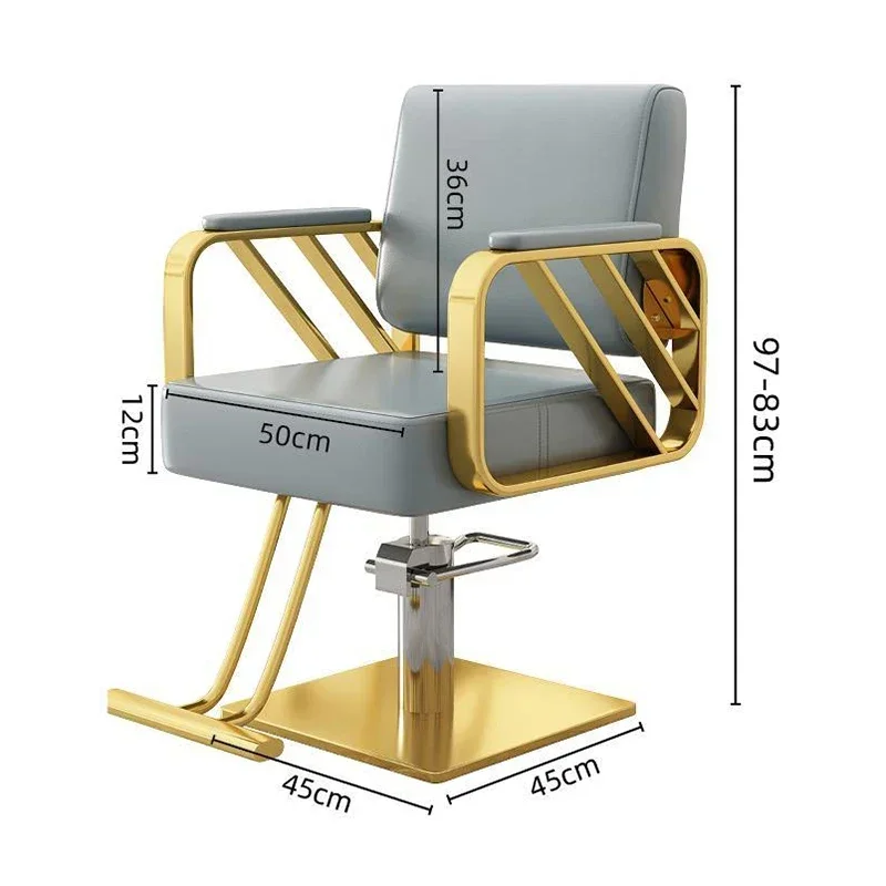 كرسي حلاق حديث فاخر للرجال كرسي كلاسيكي دوار احترافي للتجميل مريح أثاث صالون Sillas Para Barberia