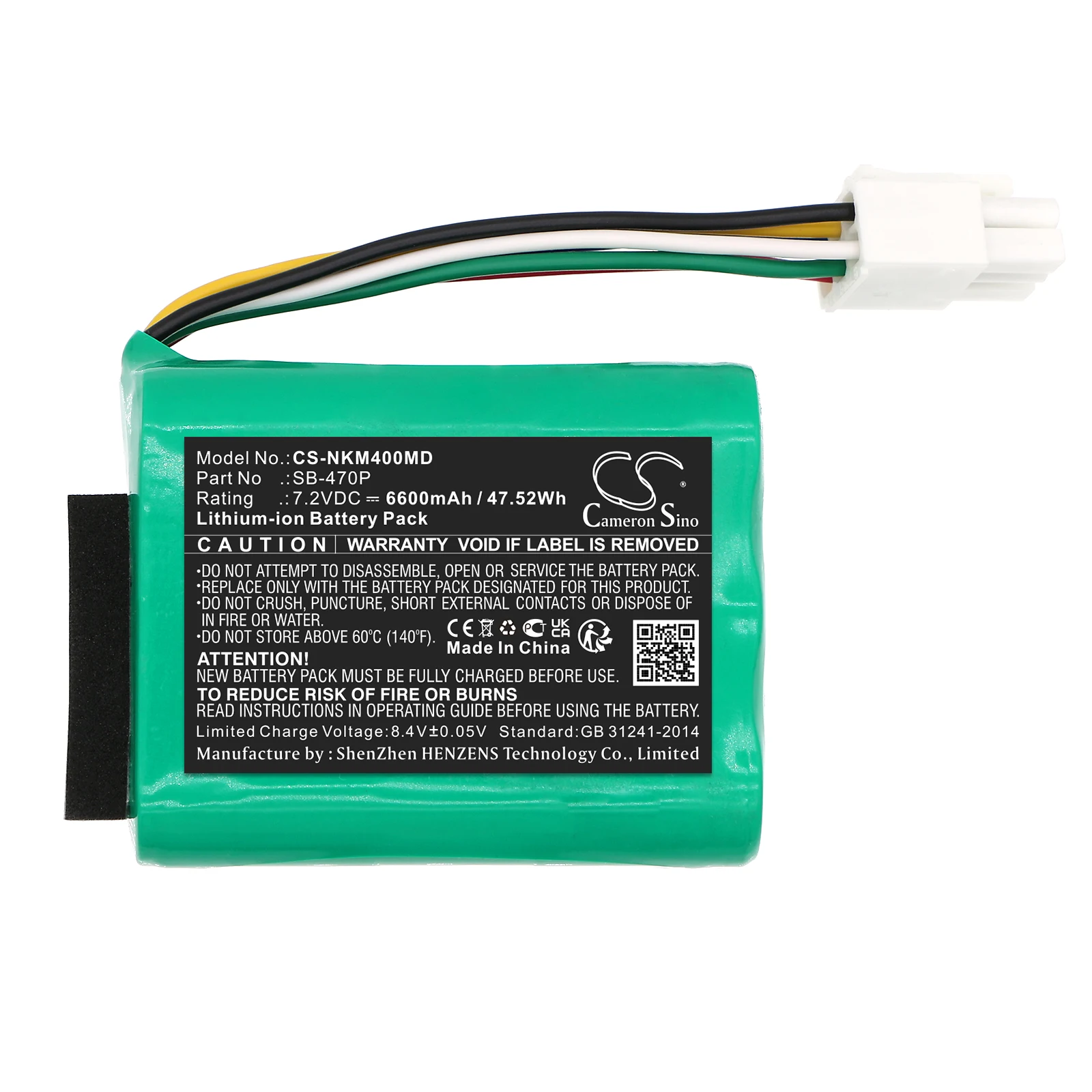 Batería de repuesto CS para Nihon Kohden PVM-4000,PVM-4761 SB-470P 6600mAh / 47.52Wh Medical
