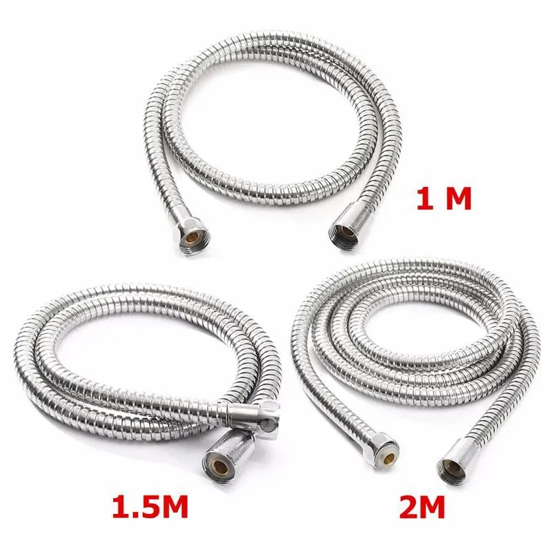 Stainless Steel Flexible Shower Hose 1/1.5/2M Long for Home Bathroom Shower Water Hose Extension Plumbing Pipe Flexible Shower