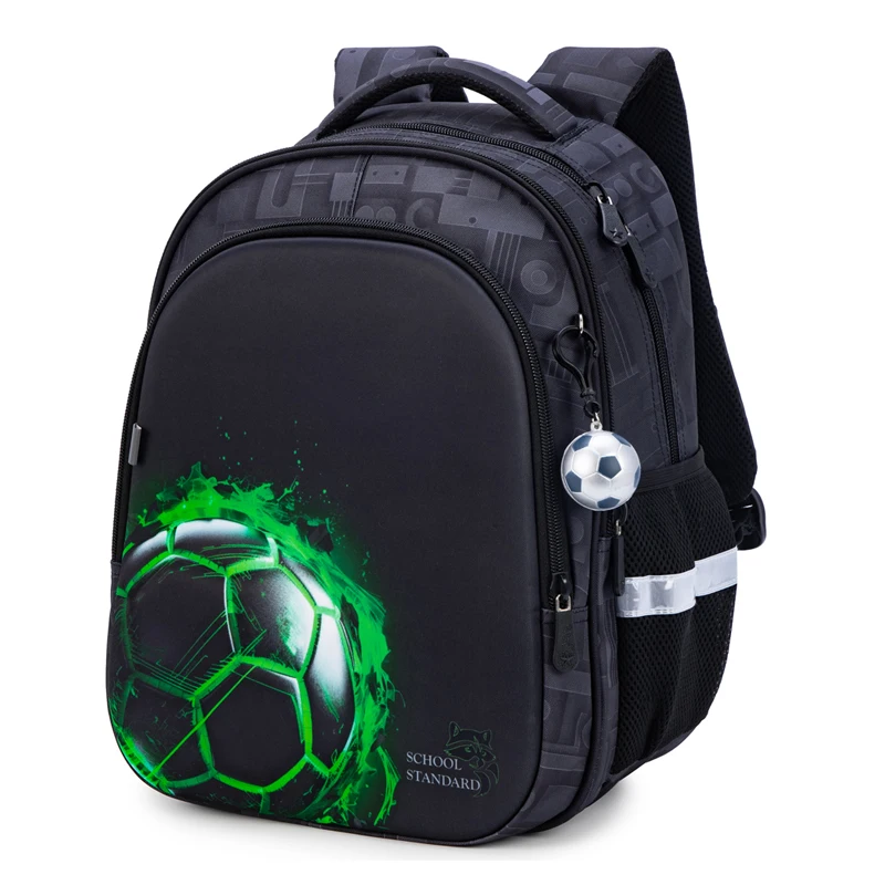 

Orthopedic School Backpack For Boys Cartoon Football Primary School Grade 1-3 Students Bags Kids Satchels Bookbag