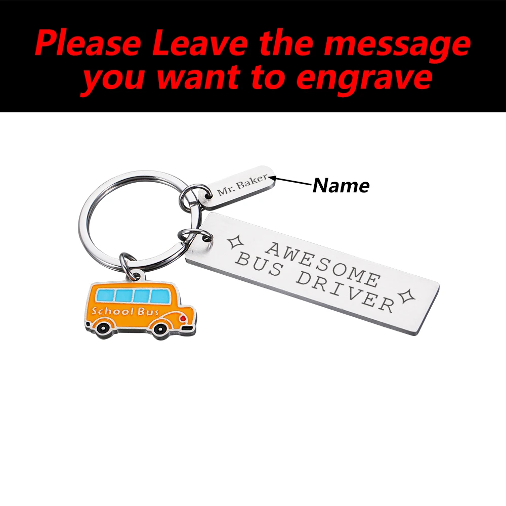 Bus Driver Key Chains Customized Drivers Name Awesome Bus Driver Keychain Pendant School Bus Drivers Thank You Appreciation Gift