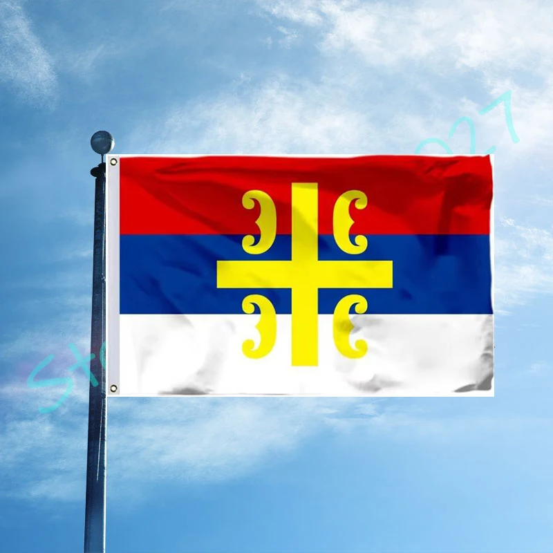 90x150cm banner of Serbian Cross 2x3ft home decoration history music hobby banner