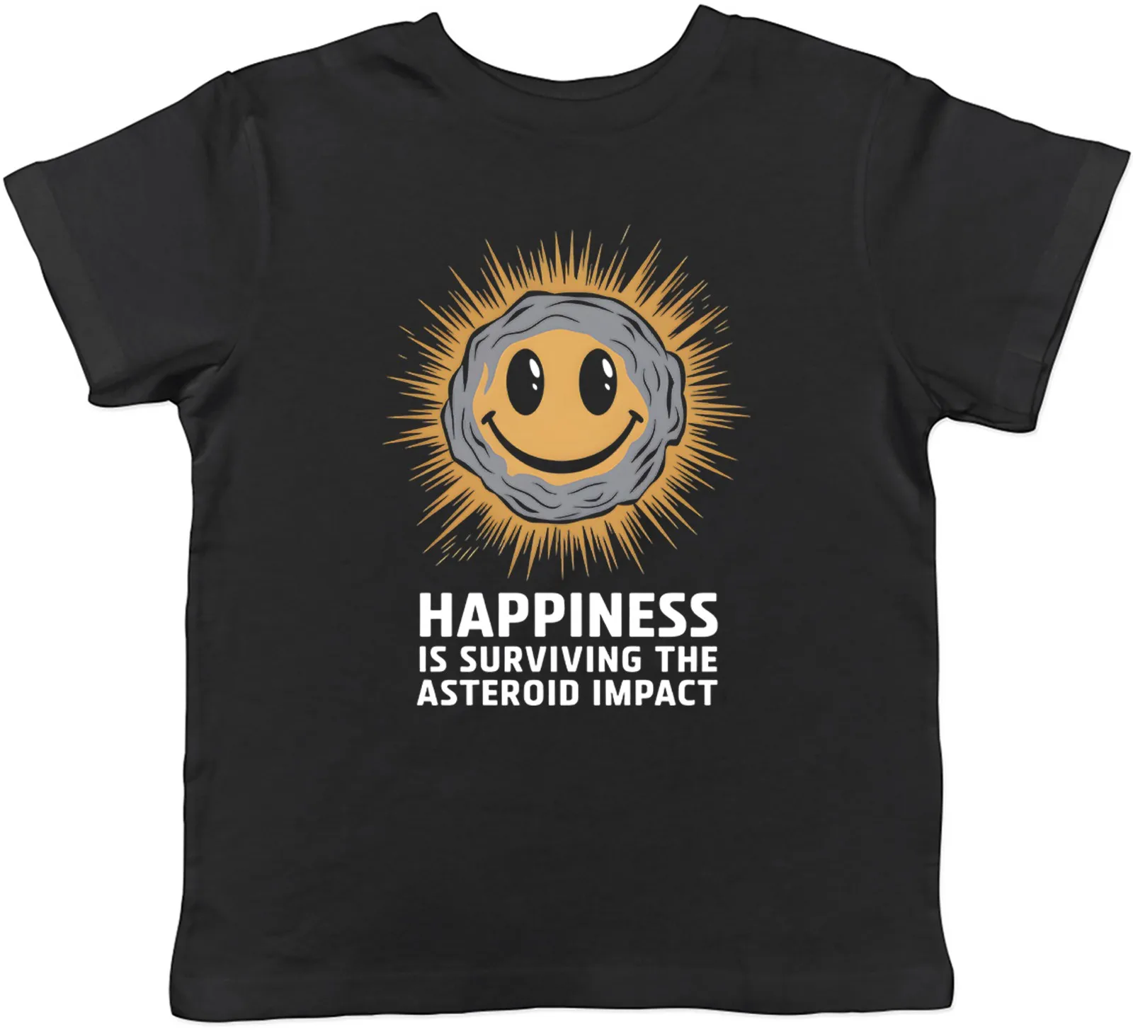 Happiness is Surviving the Asteroid Impact Kids T-Shirt Boys Girls Gift