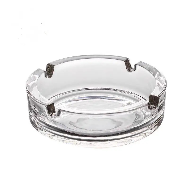 

Creative Glass round Ashtray Transparent Home Living Room Decor Can Be Customized with Logo for Wholesale And Retail