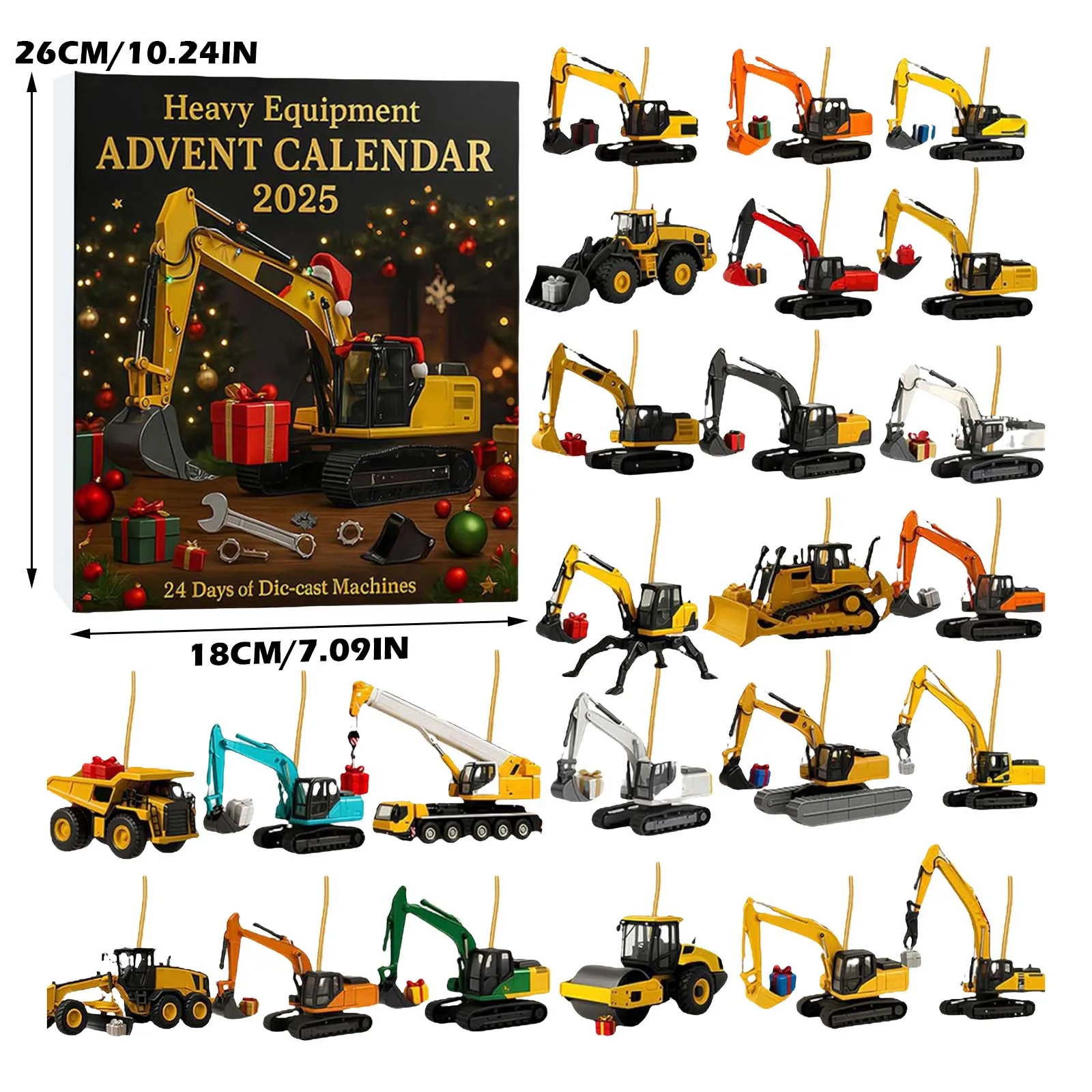 Manual Kitchen Timer Heavy Equipment Advent Calendar 2025 24 Die Machines Little Machine Ornaments Christmas Visual Timer Large