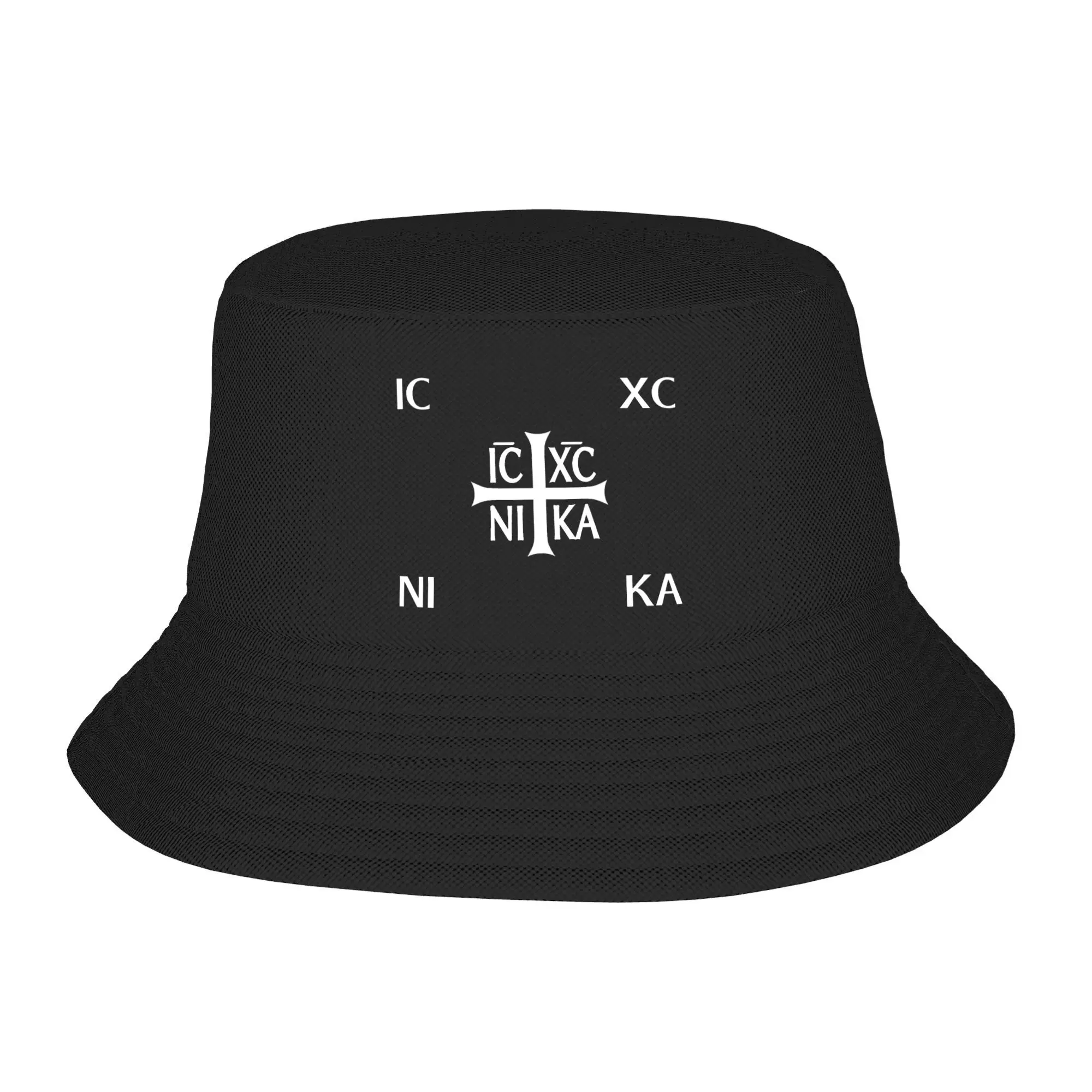 

IC XC NIKA Cross Christian Orthodox Jesus Chris Bucket Hat Panama Bob Hats Outdoor For Summer Beach Fishing Unisex Fisherman Cap