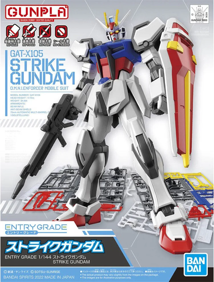 Оригинальная собранная модель Bandai Gundam EG, фигурка 1/144 EG RX-78-2 Strike XXXG-01W, стандартная модель Wing Gundam, театральная версия