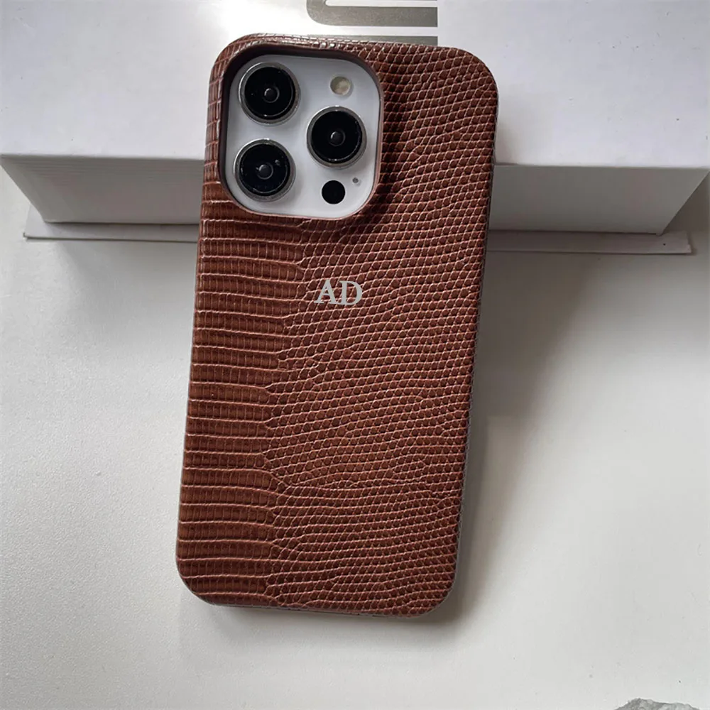 Spersonalizowane, personalizowane srebrne skórzane etui z imieniem na iPhone 16 15 14 13 12 11 Pro Max, inicjały, litery, grawerowane etui DIY — zdjęcie produktu 6