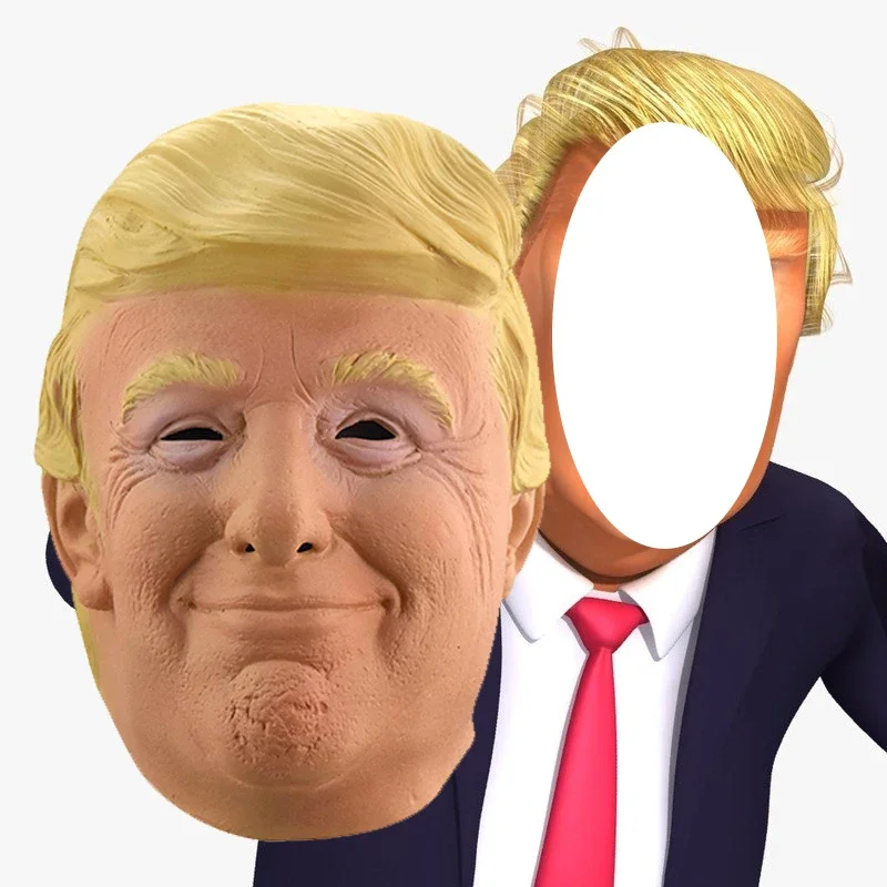 

2025 Trump Latex Full Head Face Human Mask for Mask Festival Halloween Costume Role Play Party Donald Trump Presidential Cosplay