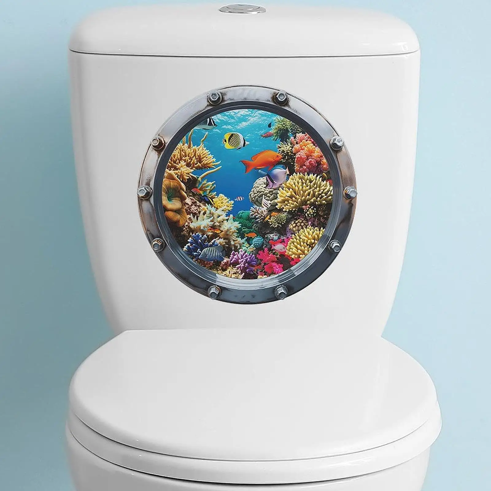 

Fish Wall Stickers Coral Fish Toilet Cover Sticker for Nursery Room Bedroom