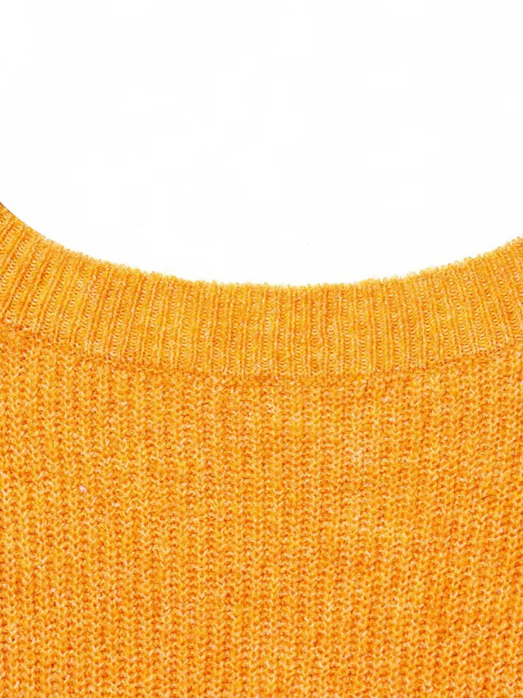 Nlzgmsj 2025 Herbst Kreuz Zurück Gestrickte Frauen Pullover Lange Ärmel Oansatz Pullover Weibliche Sexy Top Y2K