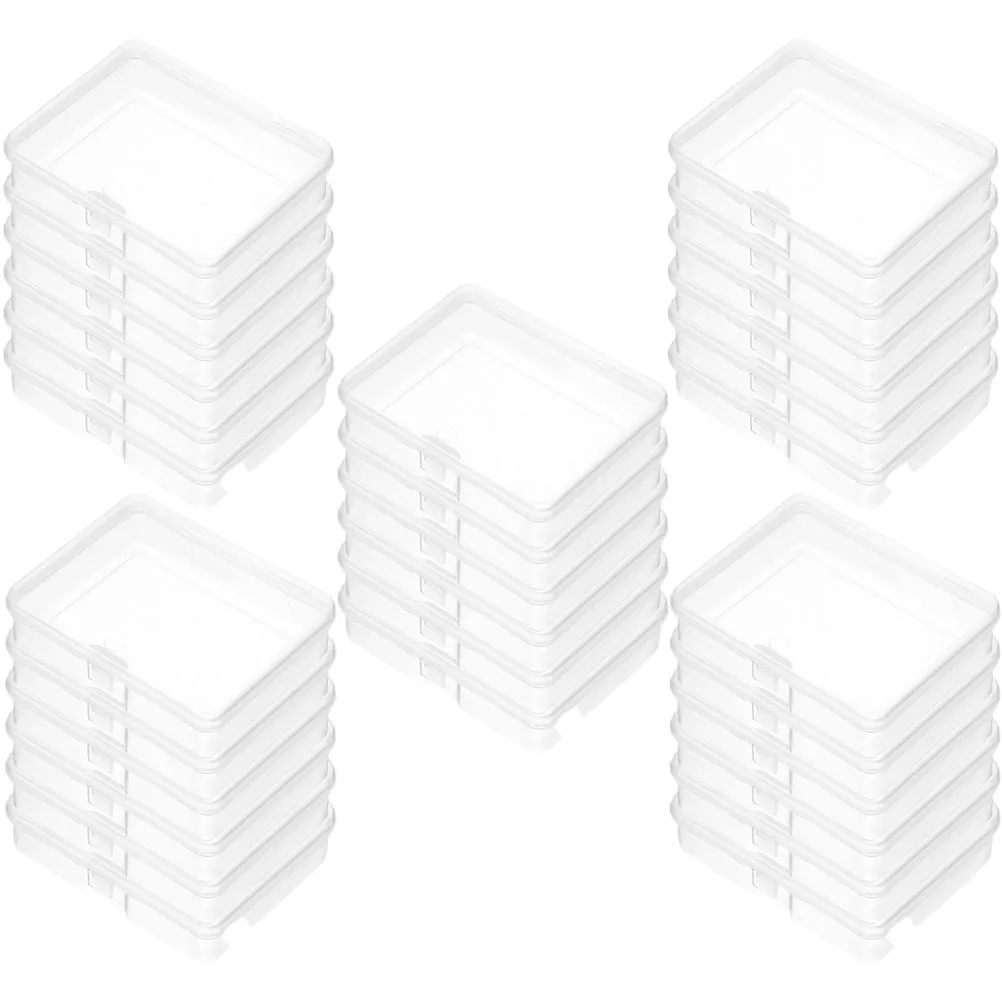 

30 pcs Mini Plastic Storage Boxes Clear Containers with Hinged Lid for Jewelry Beads Small Items Organization Travel Crafts