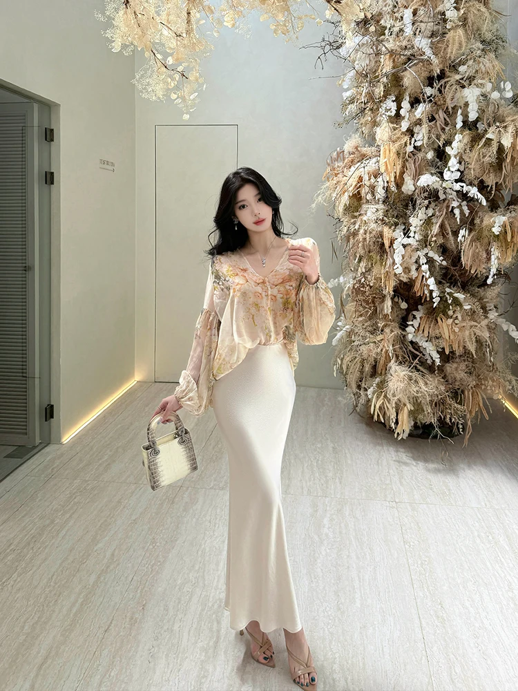 

Женская вельветовая рубашка SX Silk Soft Sle с принтом, тонкая, свободная, нежная, ветрозащитная, в корейском стиле, длинная, дышащая