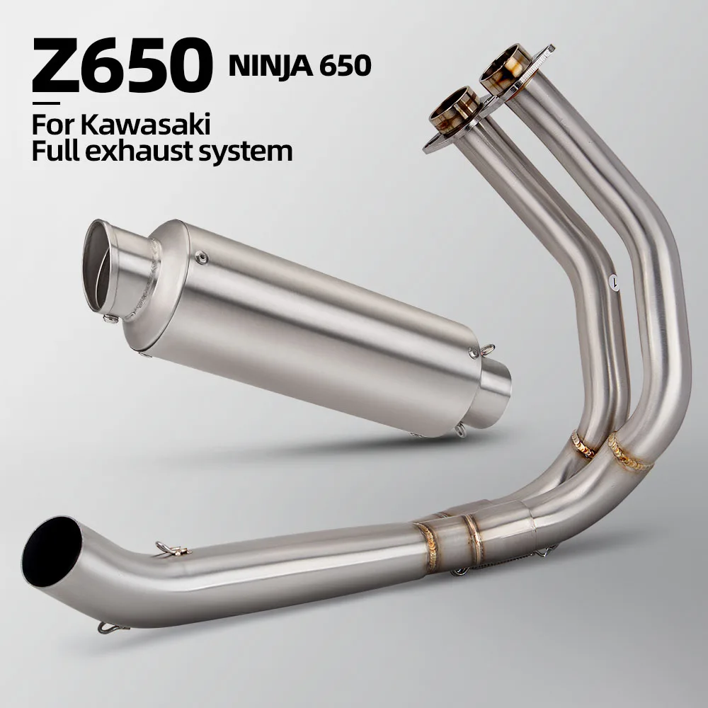 

For Kawasaki Ninja650 Z650 2017-2023 Motorcycle Full Set System Bottom Exhaust Front Pipe Connect Leo F01 Muffler with DB Killer