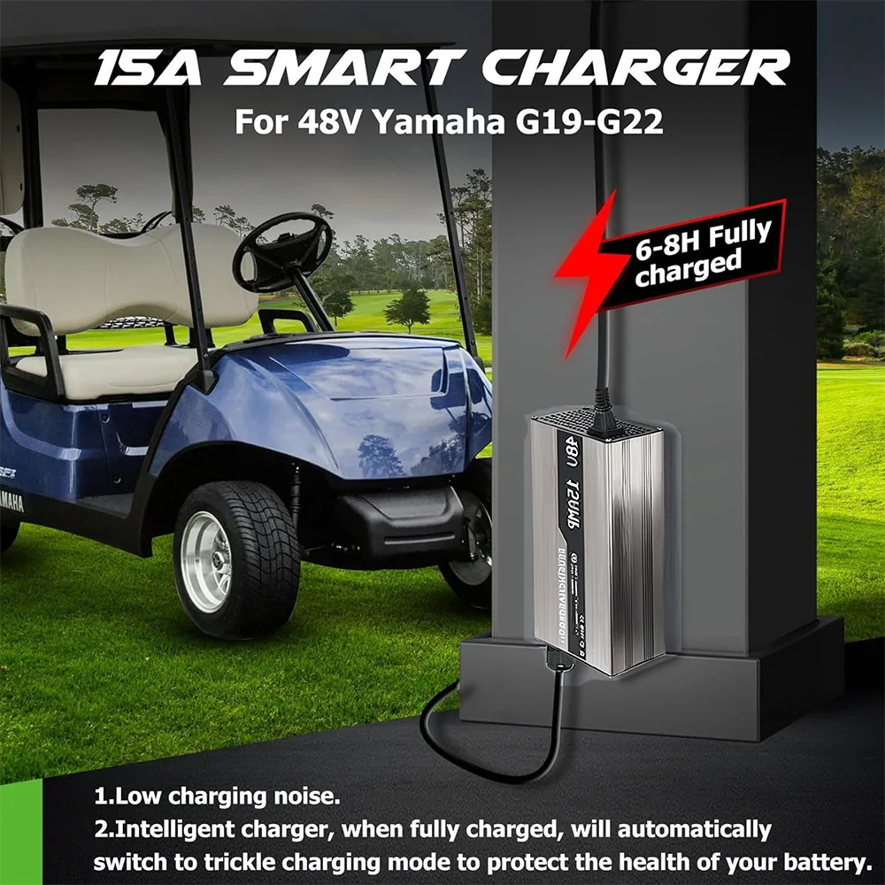 Substituição do carregador de bateria de chumbo-ácido do carrinho de golfe de 48 volts 15 ampères para carrinhos de golfe 48v 15a yamaha g19-g22 com estilo barril
