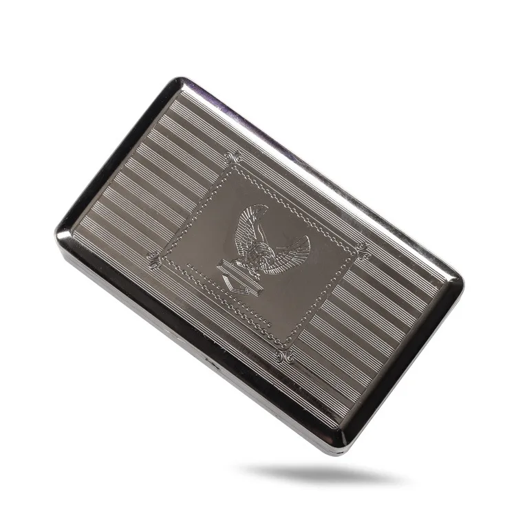 

New Thin American Eagle Metal Cigarette Case Boxes Automatic Cigarette Tobacco Case Drop Shipping