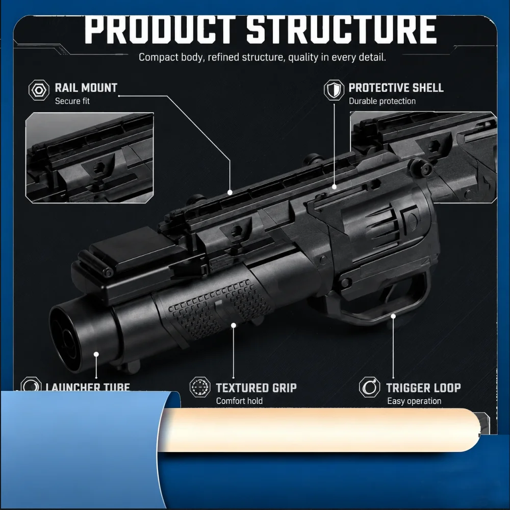 Dual Shooting Mode Soft Sponge Dart Launcher Compact Under Mount Design Compatible With All 20mm Rail Hobby Toys