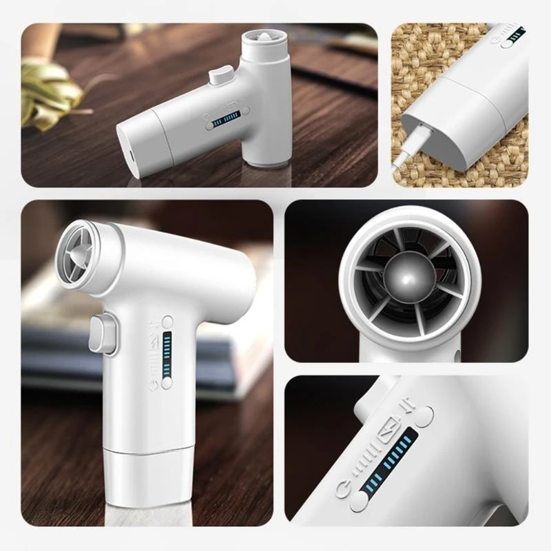 Mini ventilateur portable ventilateur 8000mAh souffleur d'air avec 150000 / min 6 vitesses ajustement USB rechargeable