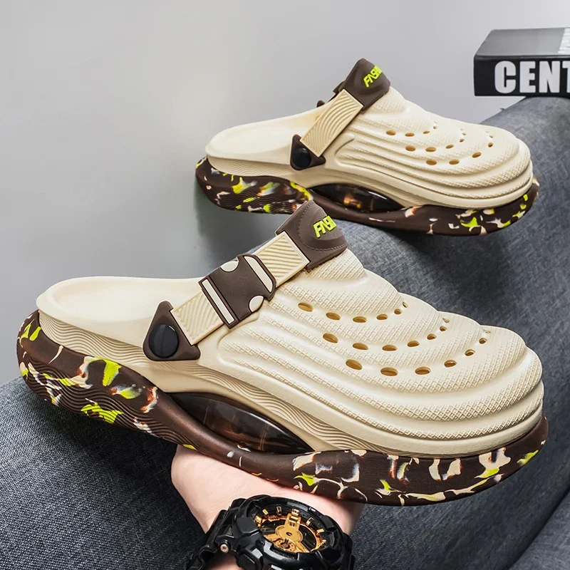 Swollen Foot Friendly Men Casual Summer Slippers Anti Slip Oversized Forefoot Space Loose Fit All Day Daily Outdoor Casual