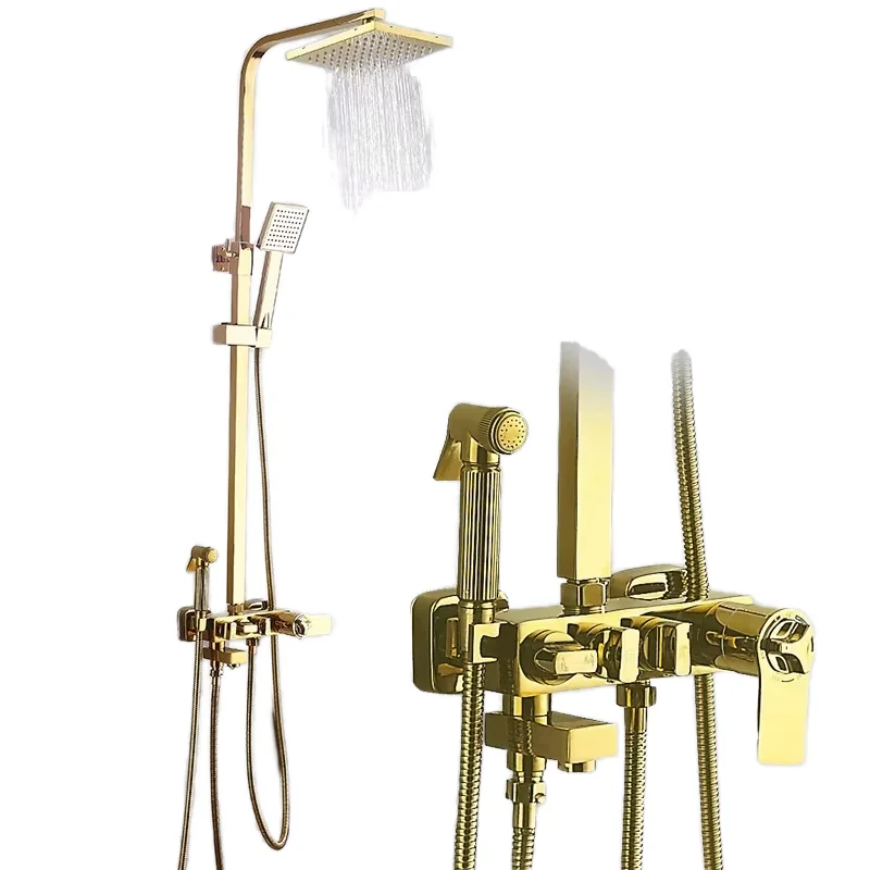 

Настенный смеситель для душа с отделкой дождевой отделкой для ванной комнаты, набор смесителей для биде