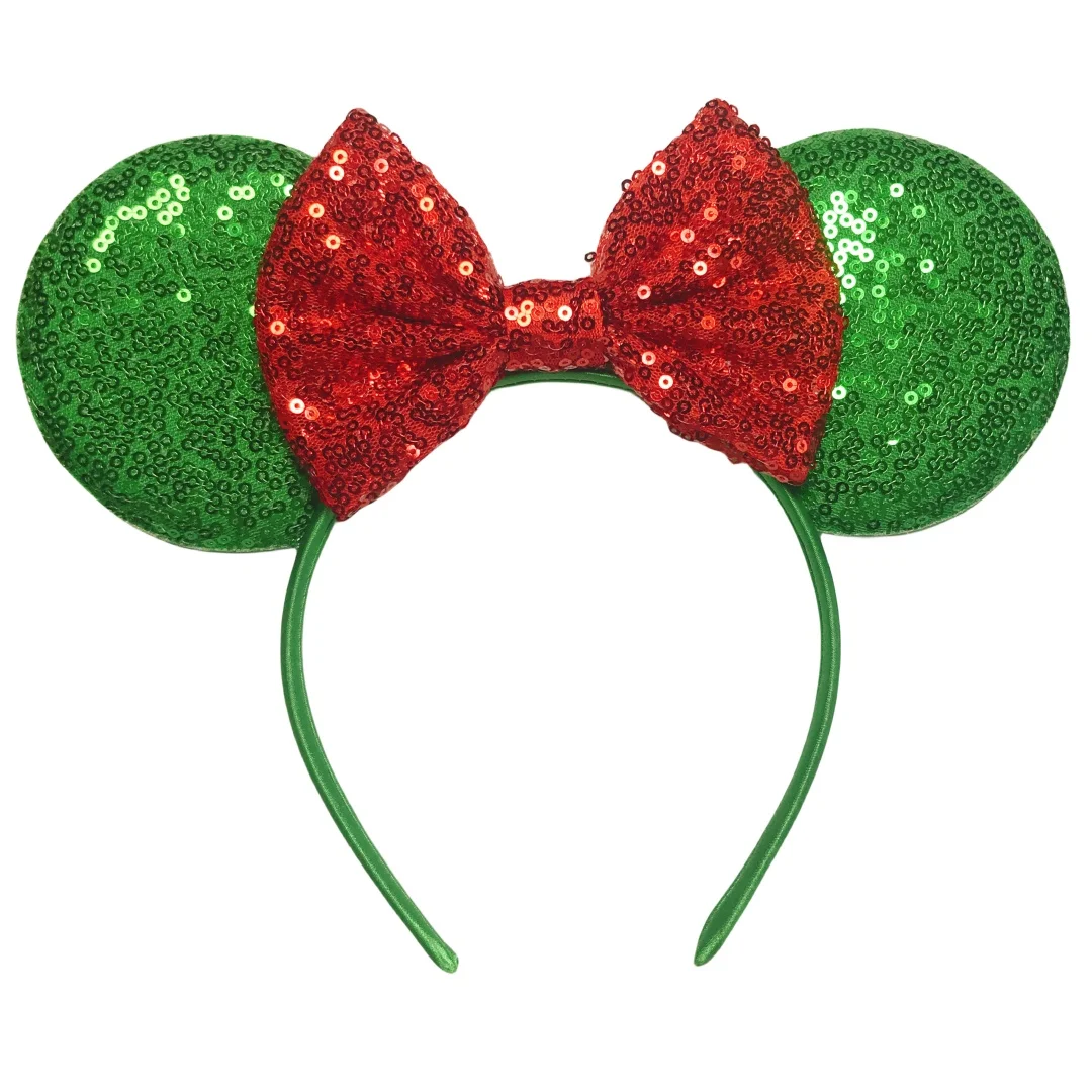 9.5 CM Christmas Green Mouse Ears Headband For Girls 5