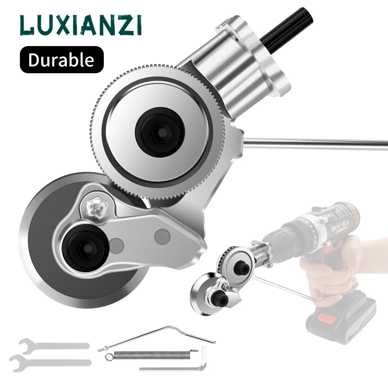 LUXIANZI Electric Drill Plate Cutter Multifunction Metal Sheet Free Cutter Tool Nibbler Saw Cutter Plate Punch Scissors Kit