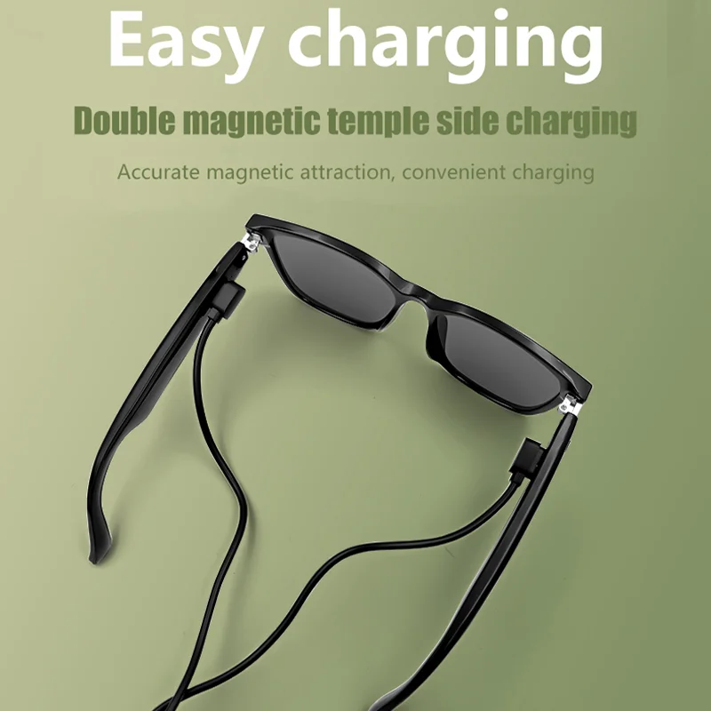 LIGE New Smart Glasses Wireless Bluetooth Hands-Free Talking Music Headset with Speaker AI Voice Assistant Fashion Sunglasses
