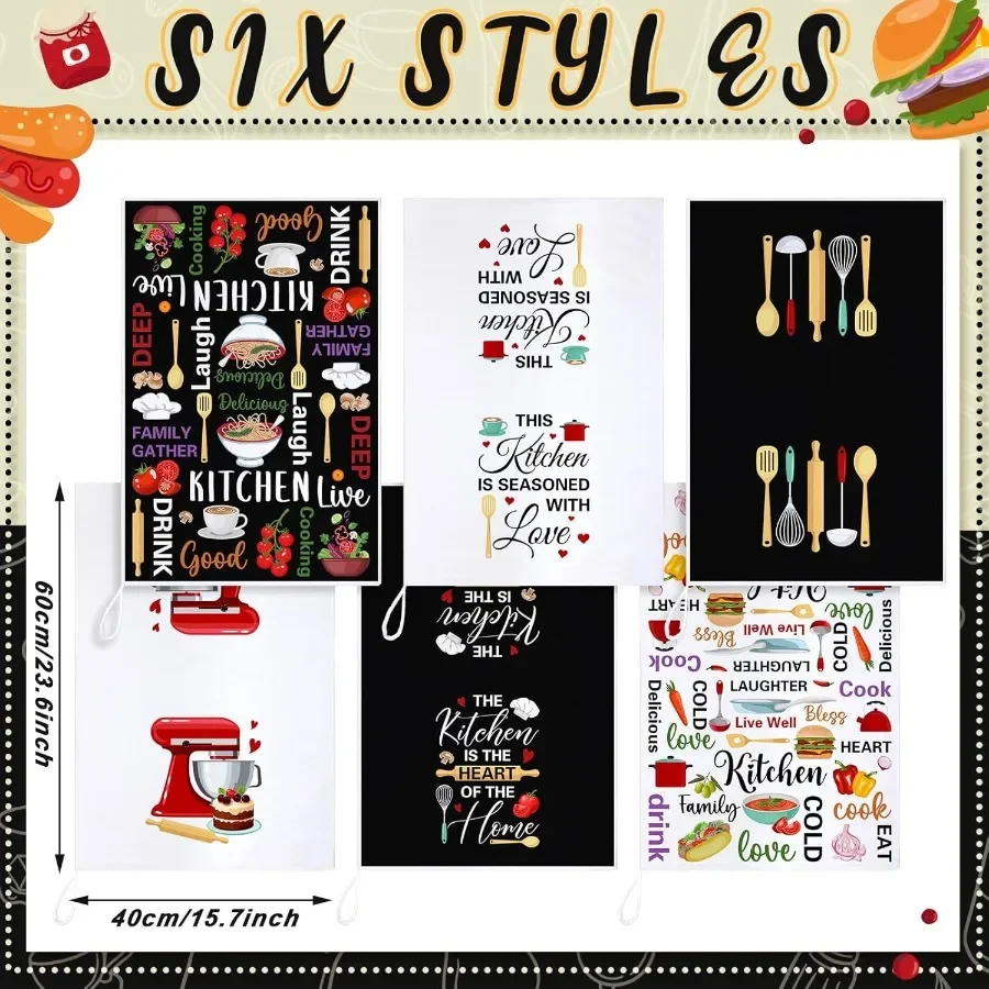 6 قطعة يقتبس مضحكة مناشف المطبخ يقتبس مناشف الأطباق المسيحية مزرعة خمر ملابس اليد الخبز أمي هدايا لمحبي الطبخ