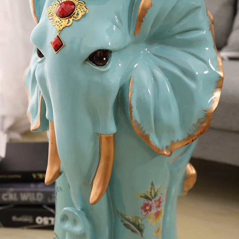 Sgabello alto elefante in stile europeo, decorazione del soggiorno, vaso per la casa, sgabello, ornamento per l'inaugurazione della casa